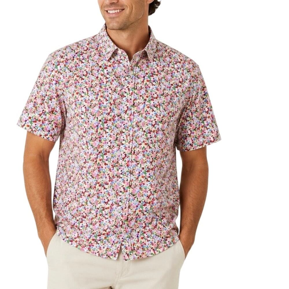 J.Crew Factory Men's Short Sleeve Floral Printed Flex Casual Shirt Size XL NWT